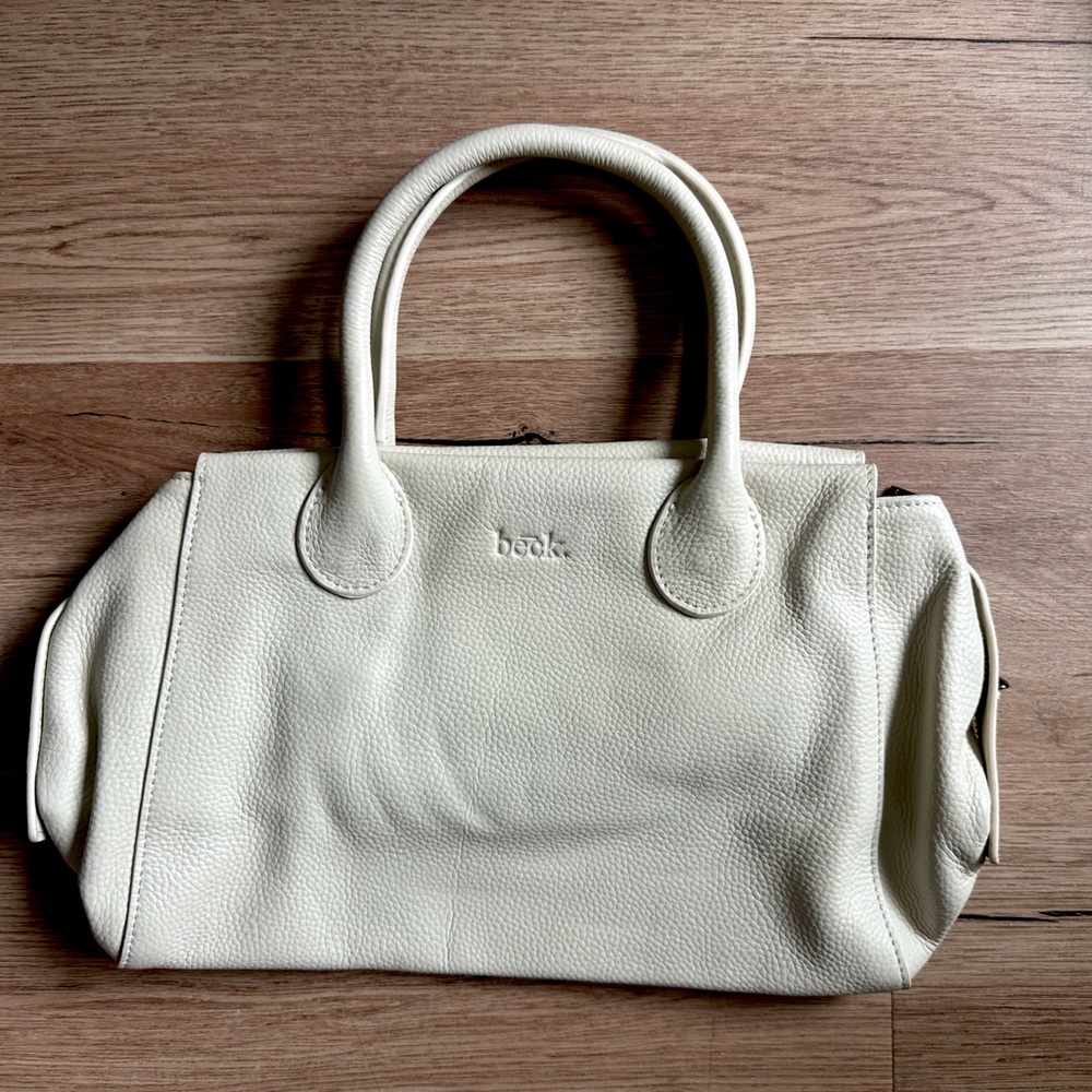 Beck luxury pebble Leather Velvet lining- Montero Bag New/Never Used color- Bone